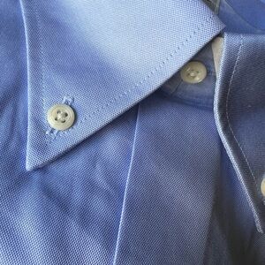 LT Peter Millar Crown Soft Men’s Blue Dress Shirt with Button-Down Collar